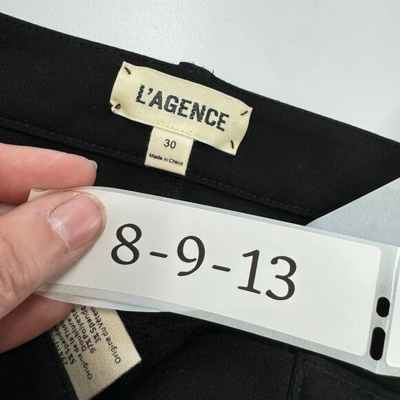 L'Agence Pants‎ Womens 30 Black Gigi Ponte Ankle Crop Trousers Career - Picture 3 of 9